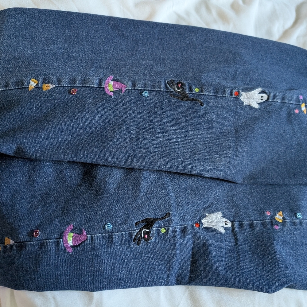 EUC Vintage Quacker Factory Halloween jeans, pants.Worn once. EUC. - Picture 7 of 9
